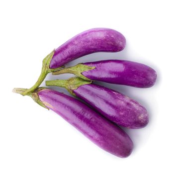 Eggplant or aubergine vegetable isolated on white background.