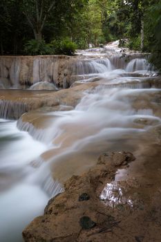 Deep forest waterfall National Park in thailand.