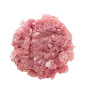 minced pork isolated on a white background.