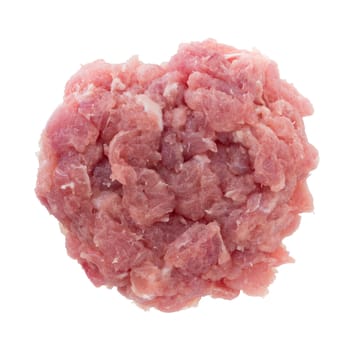 minced pork isolated on a white background.