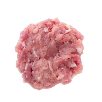 minced pork isolated on a white background.