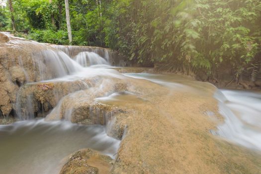 Deep forest waterfall National Park in thailand.