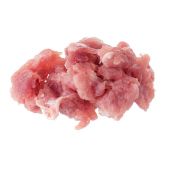 minced pork isolated on a white background.