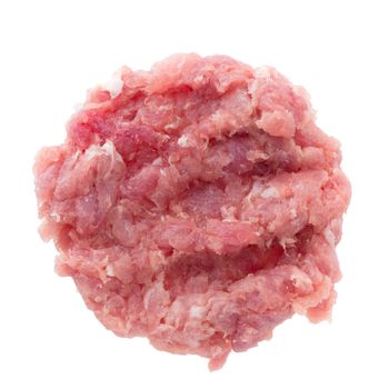 minced pork isolated on a white background.