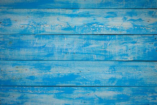 Old Blue Wood Slats Rustic Shabby Horizontal Background.