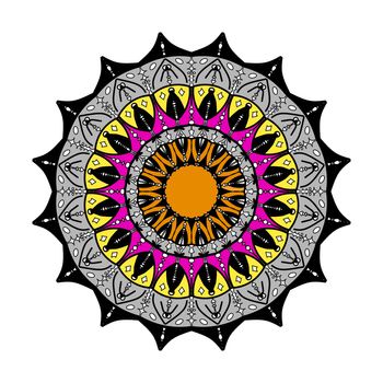 Abstract mandala on white background. Greeting Card, Invitation, Tattoo. Anti-Stress Therapy Pattern.