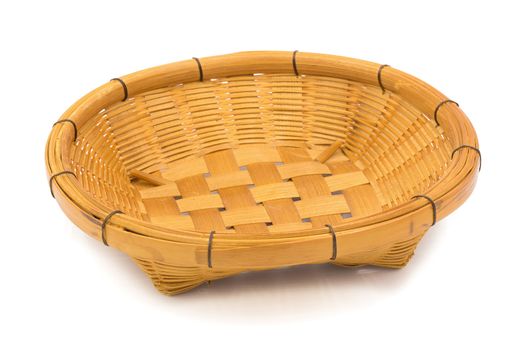 Wicker dish isolated on a white background.