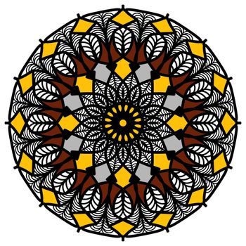 Abstract mandala on white background. Greeting Card, Invitation, Tattoo. Anti-Stress Therapy Pattern.