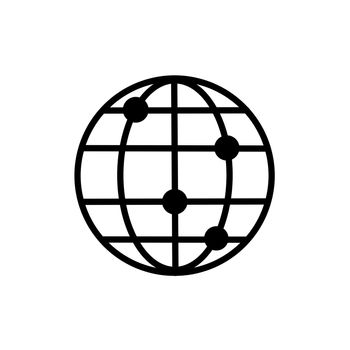 Global networking icon. Social connections on white background.