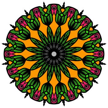 Abstract mandala on white background. Greeting Card, Invitation, Tattoo. Anti-Stress Therapy Pattern.