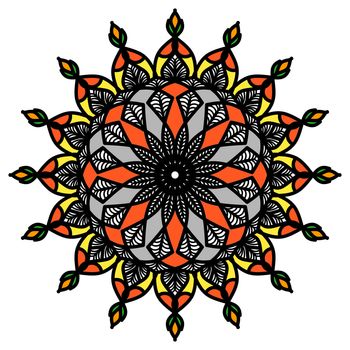 Abstract mandala on white background. Greeting Card, Invitation, Tattoo. Anti-Stress Therapy Pattern.