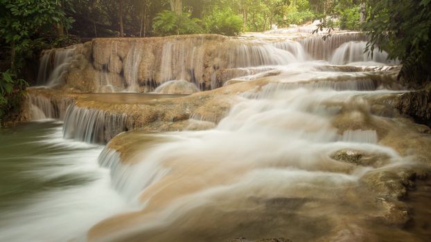 Deep forest waterfall National Park in thailand.