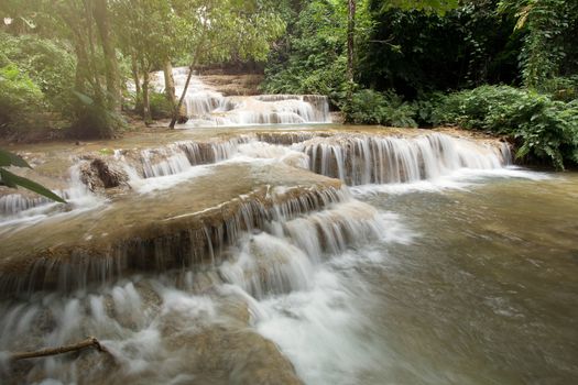 Deep forest waterfall National Park in Ngao District Lampang Thailand.