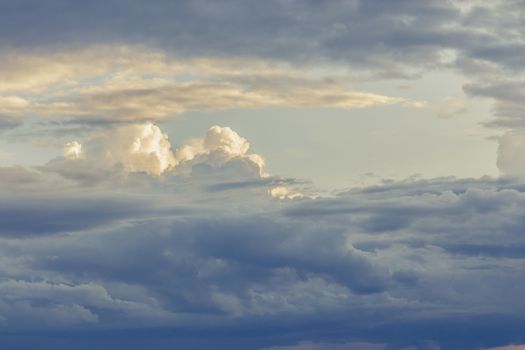 Dramatic sky with stormy clouds before rain and thunderstorm.