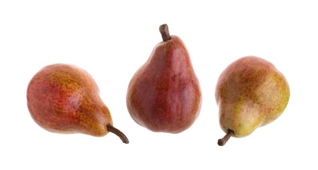 Ripe red pears isolated on a white background.