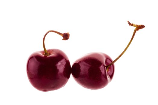 Cherry berry fruit isolated on white background.