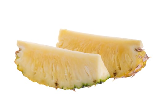 Pineapple slices isolated on a white background.