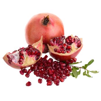 Pomegranate isolated on a white background.