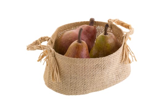 Ripe red pears isolated on a white background.