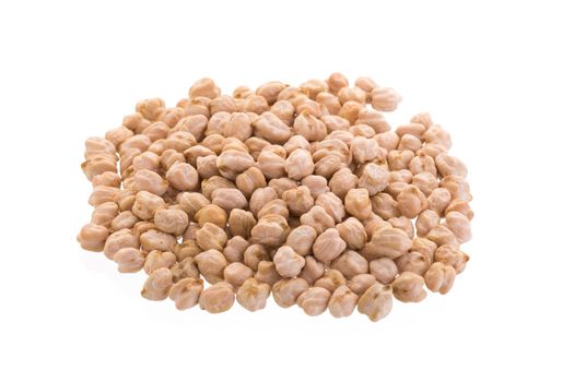 Garbenzo beans isolated on a white background.