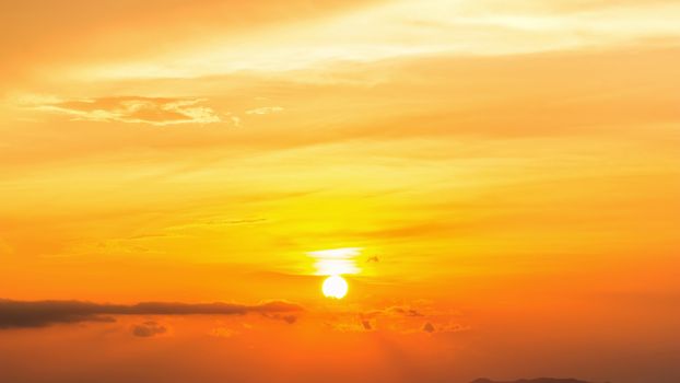 Colorful dramatic sky with cloud at Sunrise.Sky with sun background