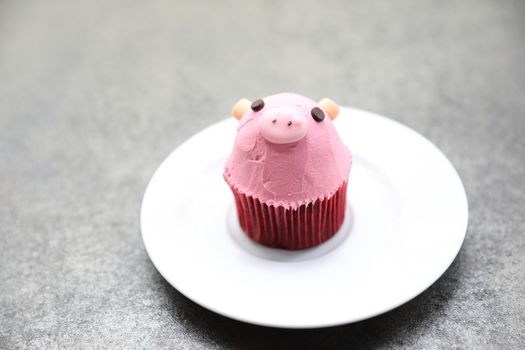 Fancy cupcake cute pig face