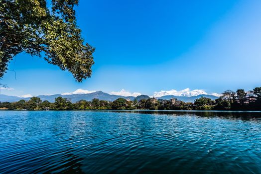 Phewa lake in Pokhara Nepal