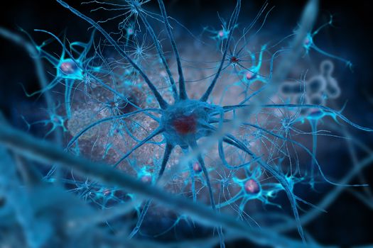 digital illustration neurons brain cells