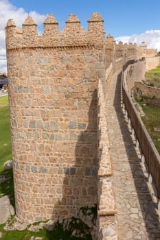 Ancient fortification of Avila, from the top of the walls, Castile and Leon, Spain