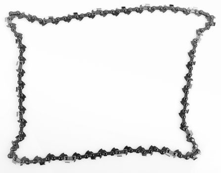 metal chain saw pattern background on white  background