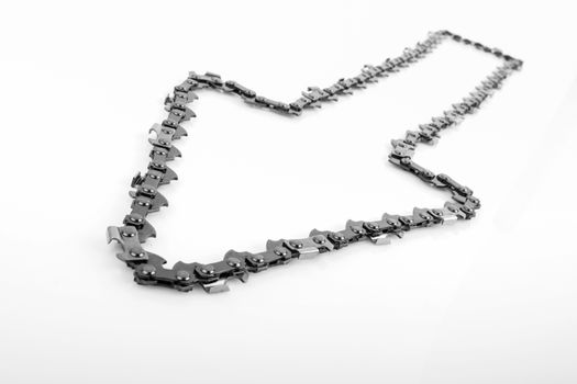 metal chain saw pattern background on white  background