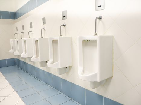 a clean new public modern toilet room empty