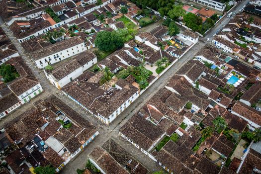 Brazilian colonial city of Paraty, aerial view