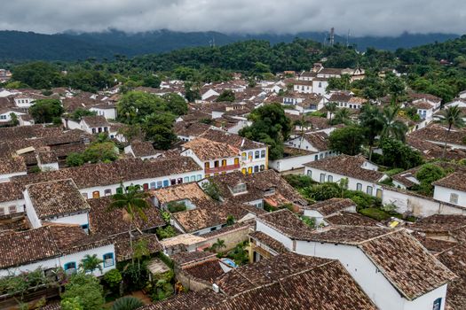 Brazilian colonial city of Paraty, aerial view