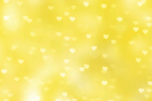 blur heart shape lights bokeh yellow background, colorful bokeh lights heart soft wallpaper, sparkles heart shape bright bokeh valentine romantic background