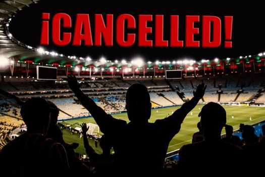 Canceled Sports Match Concept. Ban on mass events