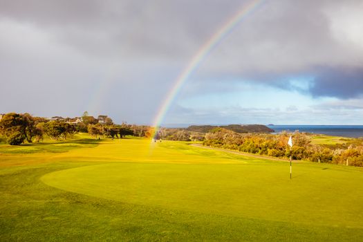 Flinders Golf Course on the Mornington Peninsula on a winter's afternoon in Victoria, Australia