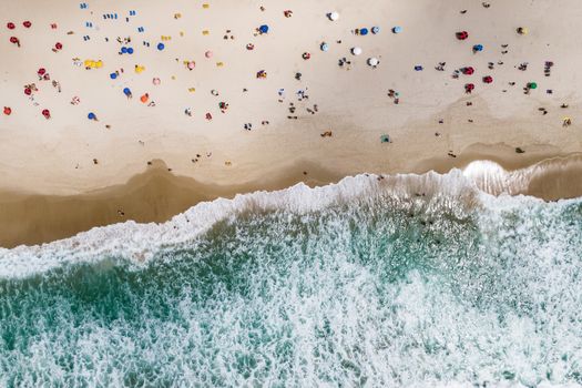 Aerial view of Copacabana Beach.