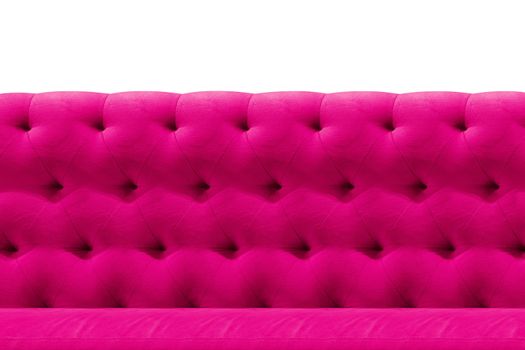 Luxury Pink sofa velvet cushion close-up pattern background on white