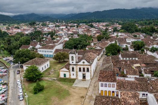 Brazilian colonial city of Paraty, aerial view