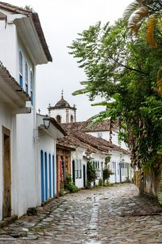 Street of Brazilian colonial city of Paraty.