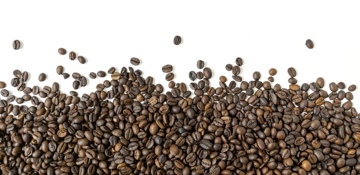 A lot of coffee beans with white background.