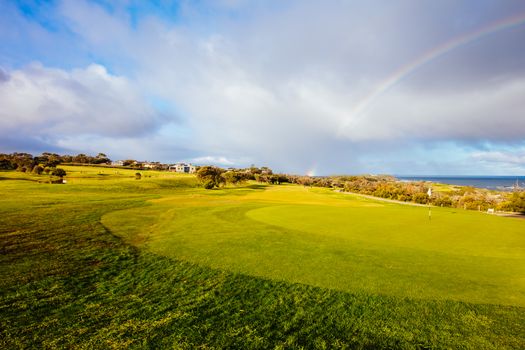 Flinders Golf Course on the Mornington Peninsula on a winter's afternoon in Victoria, Australia