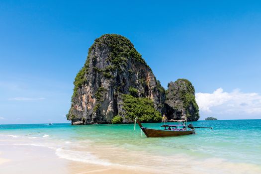 beach sand sea and island,sky in Thailand.