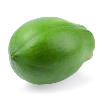 Green papaya isolated over the white background.