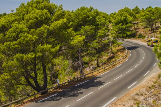 A route in the countryside in South of France