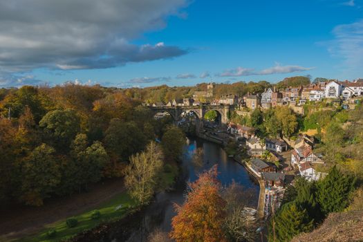 Knaresborough viaduct bridge over the river Nidd in North Yorkshire, England