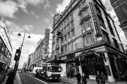 A busy street in London during the day