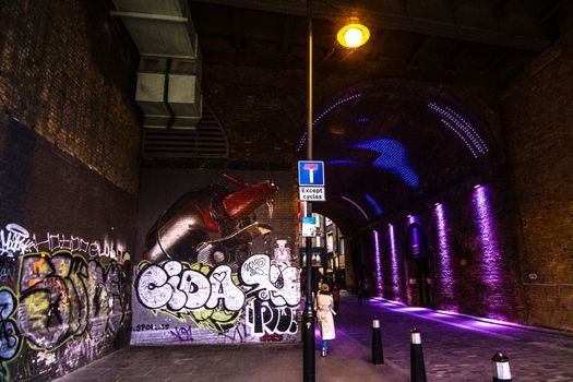 Graffiti in London at Night