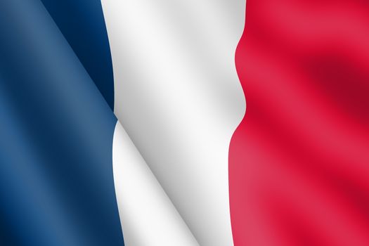 A France tricolor waving flag illustration wind ripple